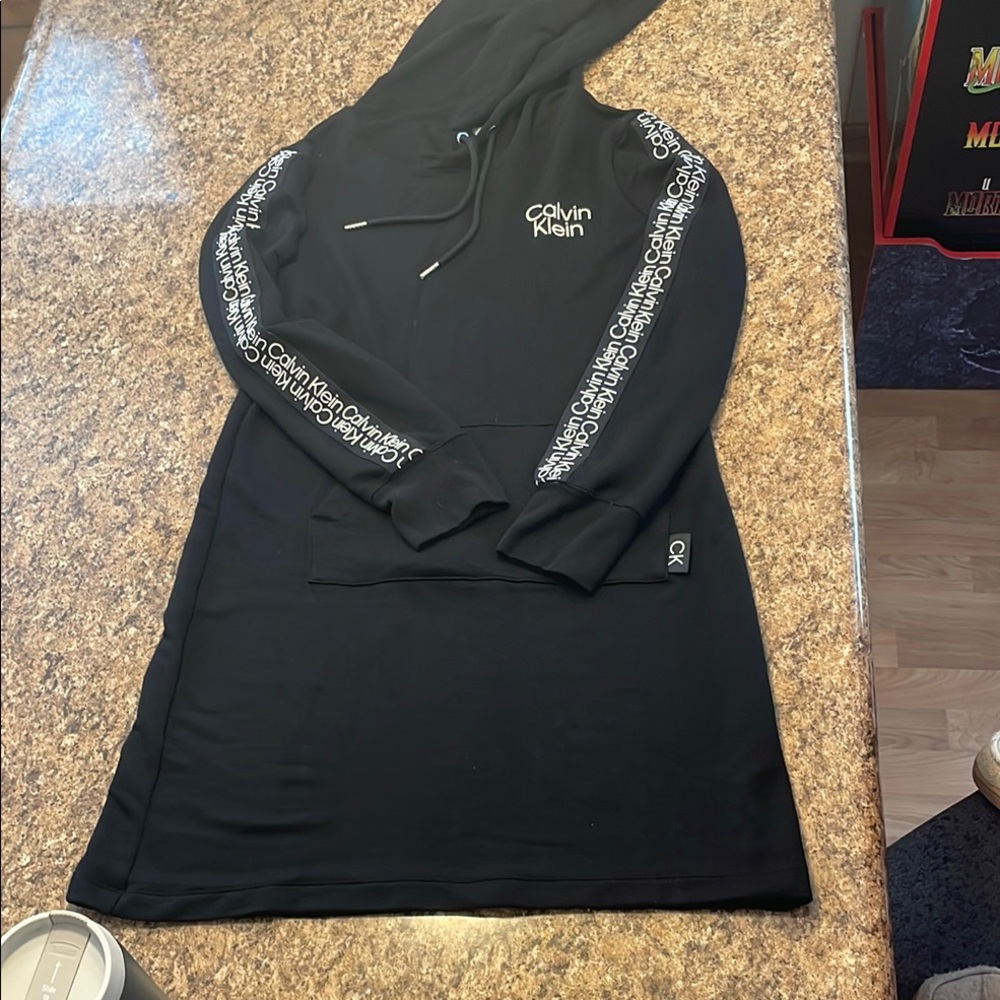 Calvin Klein Black Hoodie Dress